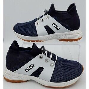 Uyn Athletic Shoes Navy Blue and White Bungee Lace Mens Size 6.5 EU 39
